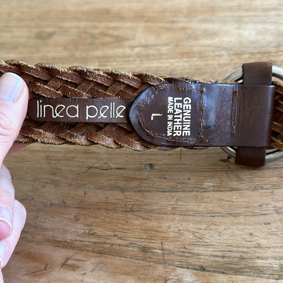 Linea Pelle Braided Woven Leather Brown Size Large Boho Style - Picture 4 of 9